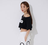 アンフッテッドオフショルダークロップTシャツ / TOP(9363) Unfooted Off Shoulder Crop