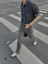 Roll up denim shirts