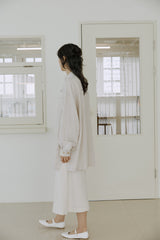 リネンパッチシャツ / unisex linen patch shirts natural
