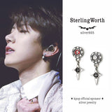 サンライト430-D2ガーネットシルバーイヤリング / Sunlight430-D2 Garnet silver earring (4593410539638)