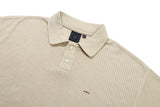 ミニマルロゴニットポロ / MINIMAL LOGO KNIT POLO_MELANGE OATMEAL