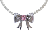 Big ribbon pearl necklace
