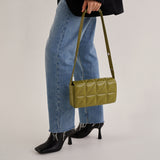 QUILTED FLAP BAG_OLIVE