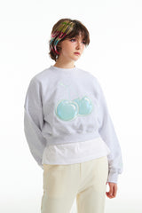 ビッグチェリーホログラムクロップスウェットシャツ / BIG CHERRY HOLOGRAM CROP SWEATSHIRT [MELANGE GRAY]