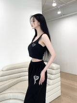 ハートクロップスリ－ブレス/845. Heart crop sleeveless (2color)