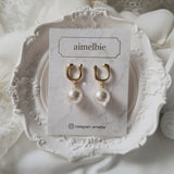 Horse Shoe and Pearl Piercing (Medium) - Gold Color