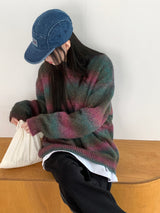 [UNISEX/ WOOL20] タムズグラディエントダンガラモヘアニット