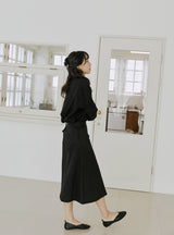 ボタンスカート / button skirt black