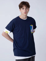 ビックウエーブTシャツ/BIG WAVE 1/2 T-SHIRT_NAVY