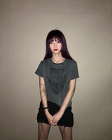 LEKIM DEVILL CAT T-SHIRT PIGMENT BLACK (WOMAN)