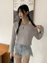 フリンジアンバランスデニムショートパンツ / Kaichi Fringe Unbalanced Light Blue Denim Shorts Pants