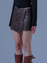 Pigment Vintage Vegan Leather SKIRT (BR)