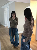 Haisley collar v-neck Knit