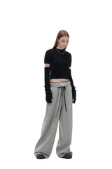 ヘリンボーンワイドパンツ/HERRINGBONE WIDE PANTS