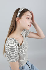 ストライプパフTシャツ / Stripe Puff T-shirt Ivory