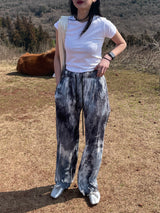 Silver dust pleats pants 