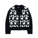 AQO BEAR PATTERN CARDIGAN (CROP ver) (6678330769526)