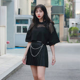 チェーンメッシュクロップTシャツ / TOP(8062) Chain Mesh Crop Tee