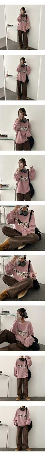 Crème Colored Fleece String Sweatshirt