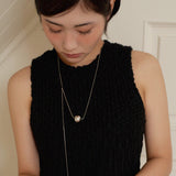 maxy moving ball necklace - silver