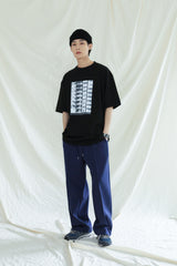 フロントシームツーウェイワイドスウェットパンツ / FRONT SEAM 2WAY WIDE SWEAT PANTS NAVY (6554443513974)