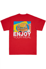 ハンバーガーTシャツ/[ENJOY YOUR MEAL] HAMBURGER 1/2 T-SHIRT_RED