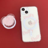 ピンク - ソフトフラッフィーマグセーフフォンケースアクリルトックセット