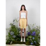 リブドシェルボタントップ / RIBBED SHELL BUTTON TOP - WHITE