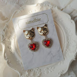メルビーザキャットシリーズ - レッドハートピアス / Melbie The Cat Series - Red Heart Piercing