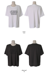 レタリングコットン半袖Tシャツ (2color) (6613794160758)