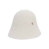 VZ stud logo summer knit bonnet hat Cream