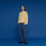 フリースチェッカーボードパンツ/FLEECE CHECKERBOARD PANTS_BLUE