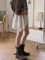 Reira unbalanced cotton mini skirt