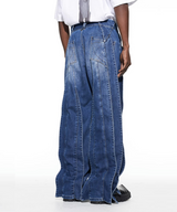 Twisted denim pants