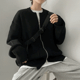 パッドツーウェイラウンドニットジップアップ / Pad Two-Way Round Knit Zip-Up