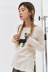 ディアアイレットTシャツ/Dear eyelet t (2 colors)