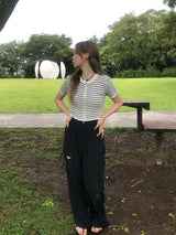 アデリンストライプジップアップ