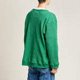 ラウンドネックワッフルカーディガン/DAMP ROUND-NECK WAFFLE CARDIGAN_GREEN