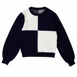 PUFF CHECK KNIT_NAVY (6600100970614)