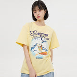 パピードルフィンサーフィンクルー半袖Tシャツ/Puppydolphin surfing crew half sleeve tshirts