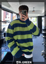 [premium] angora stripe knit