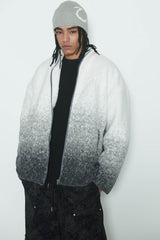 Grey Gradation Sherpa Fur Jacket