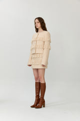 Fringe tweed jacket