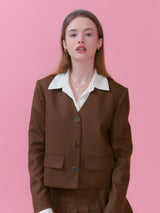 KATE V NECK WOOL JACKET_BROWN (6612509098102)