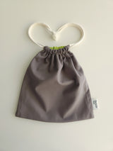 Two tone string pouch - dim gray L