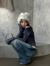 Raccoon Mix Fake Fur Bucket Hat