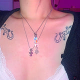 Silver baby bear necklace (6673129734262)