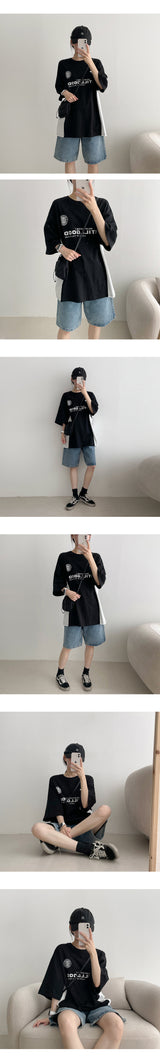 スチールカラーショートスリーブTシャツ / Steel Color Short-Sleeved T-Shirt