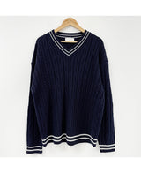 Vネックプレピーニット (3 color) (6677614362742)