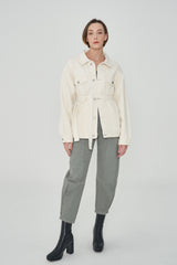 オーバーフィットアイボリーデニムジャケット/ OVER FIT IVORY DENIM JACKET [6679]